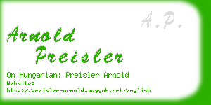 arnold preisler business card